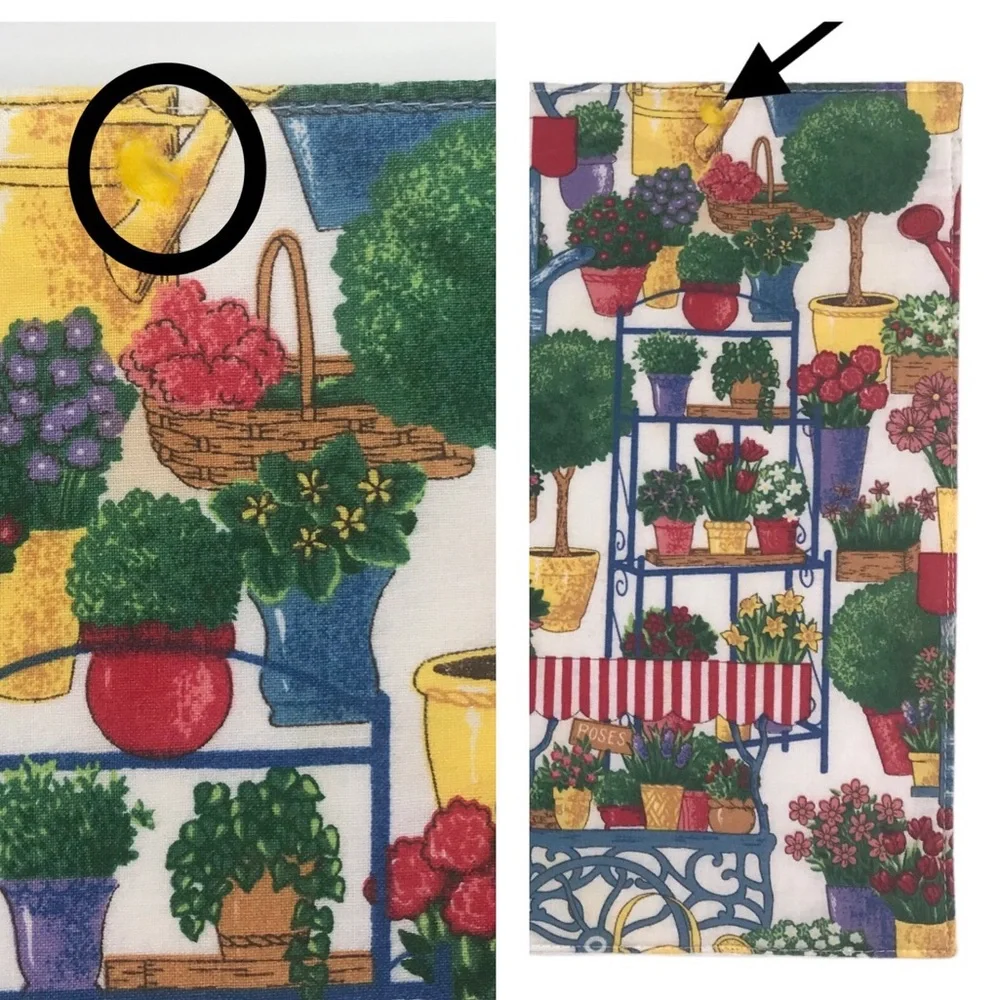 4 Vintage Placemats Colorful French Flowers Cart Cloth Farmhouse Provence FLAWS